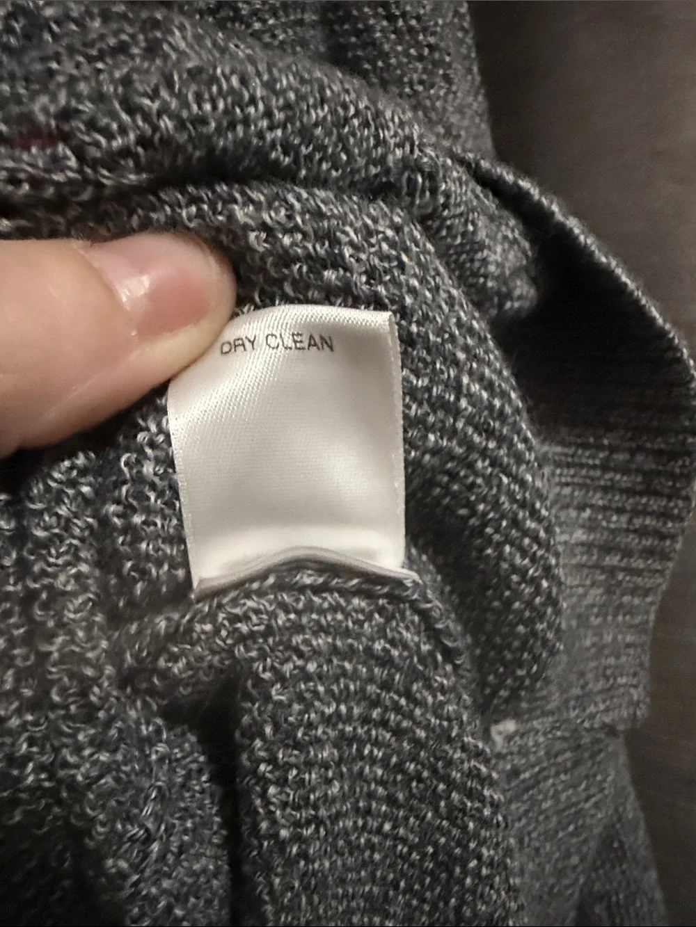 Murano Gray Shawl Collar V-Neck Cable Knit Sweater